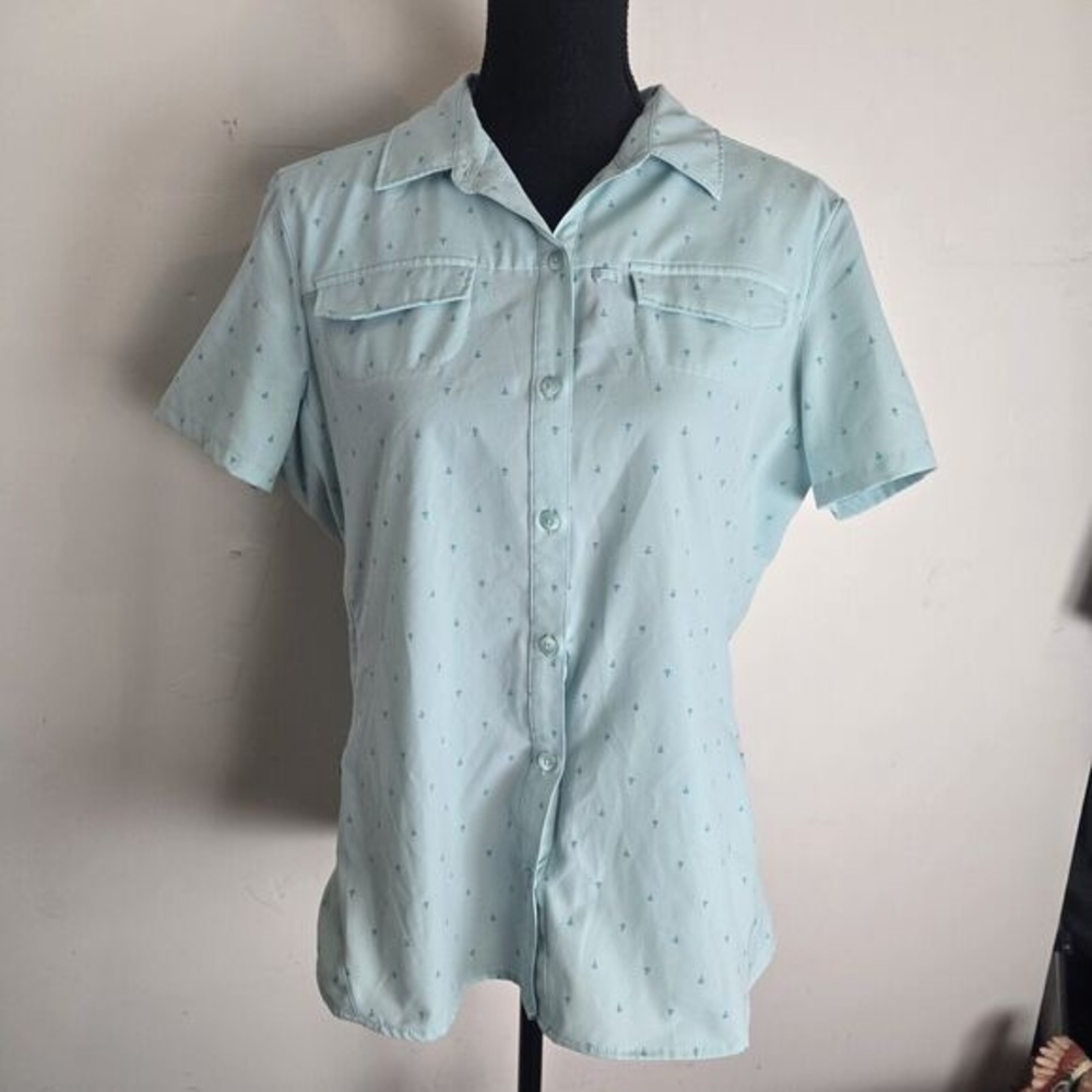 Light Blue Women's Button-Up Top